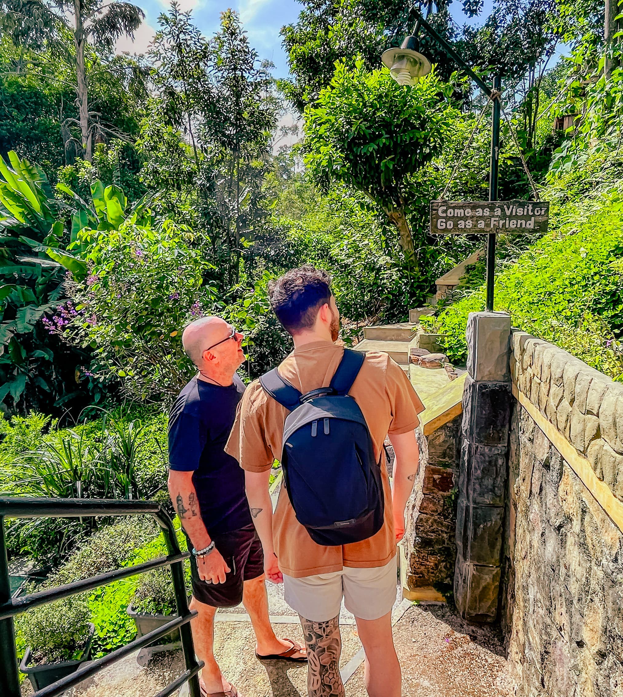 Guests exploring the paths around Train View Chalet